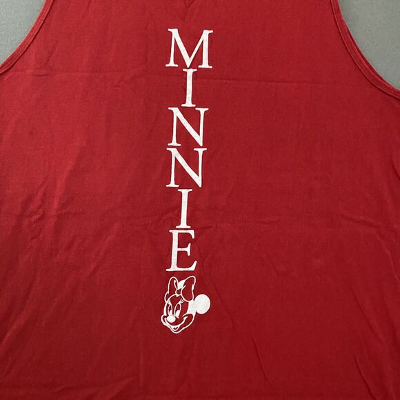 Minnie Mouse Shirt Adult XL Red Disney Designs Tank Graphic Front Back‎ Spellout - Picture 8 of 11
